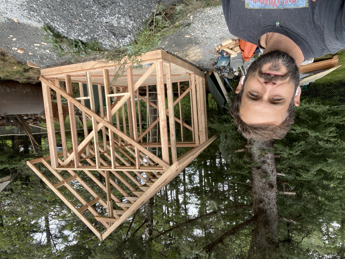 Small outbuilding framing in progress